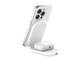 Belkin - Wireless charging stand - magnetic, foldable, with Qi2 + AC power adapter - 15 Watt - Fast Charge - white WIZ028TTWH