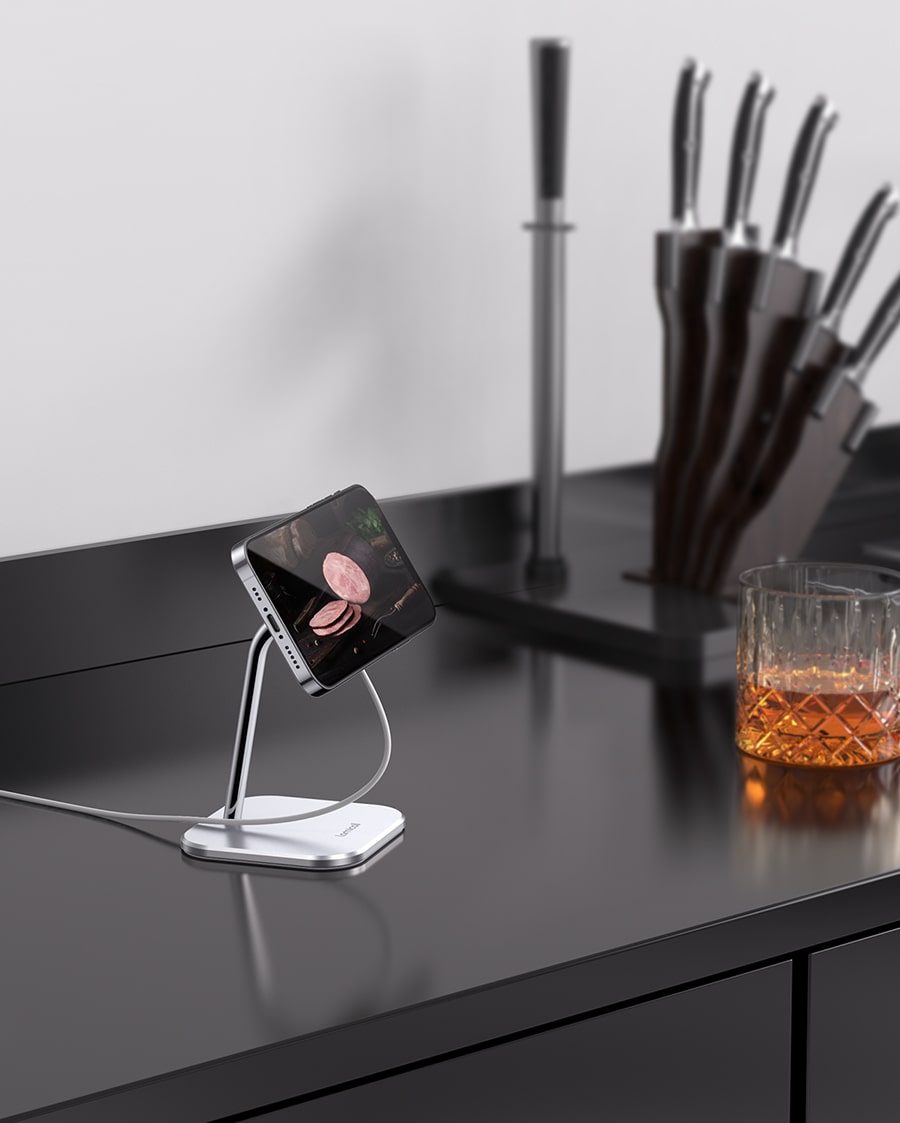 Lamicall Adjustable Aluminum Phone Stand for MagSafe Charger for Magsafe Accessories [Not fits iPhone 14-13-12][MagSafe Charger Not Included]