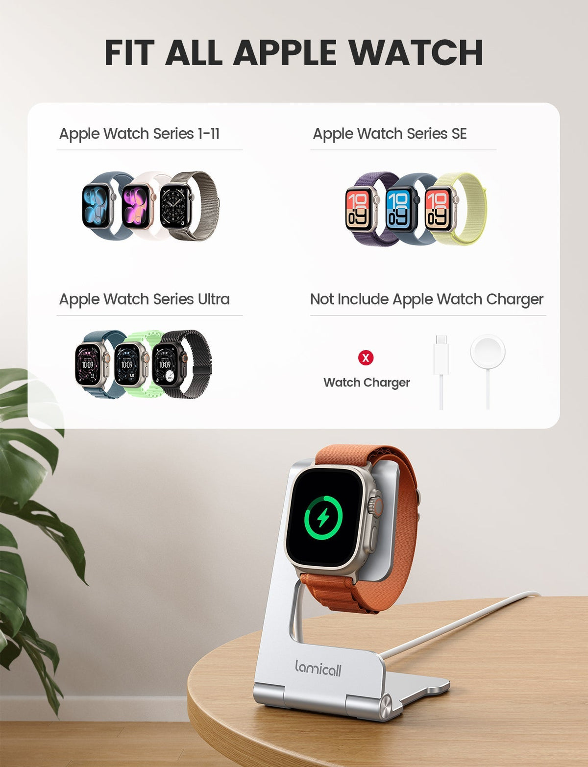 Foldable Aluminum Foldable Apple Watch Stand for Charger