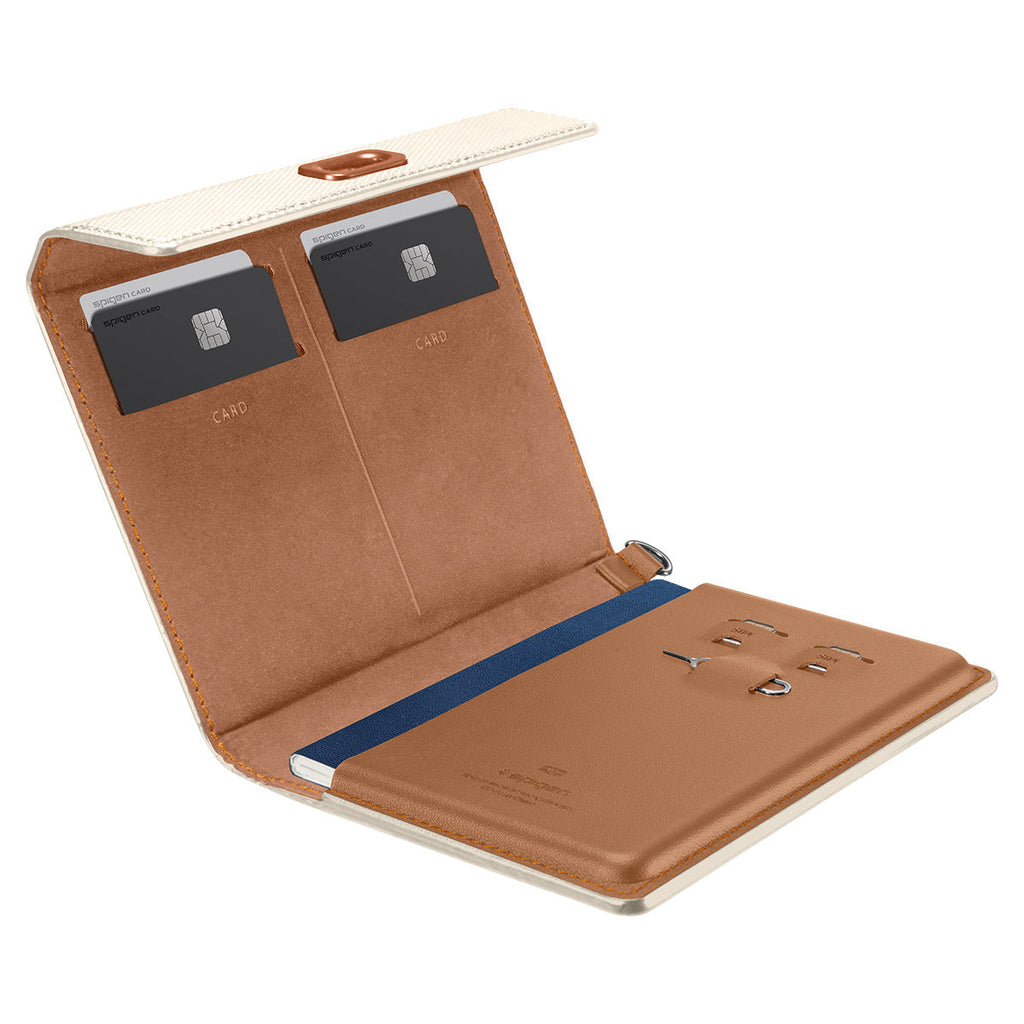 Spigen Passport Holder Case – RFID Blocking Travel Wallet with Card Slots & SIM Storage