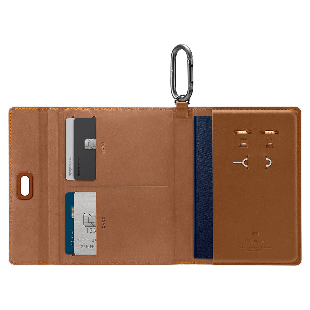 Spigen Passport Holder Case – RFID Blocking Travel Wallet with Card Slots & SIM Storage