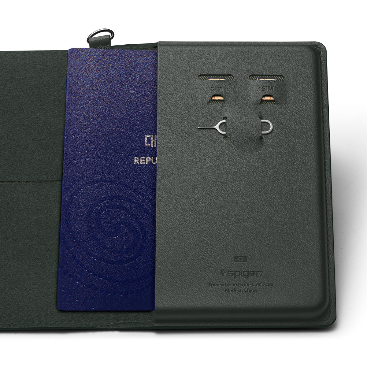 Spigen Passport Holder Case – RFID Blocking Travel Wallet with Card Slots & SIM Storage