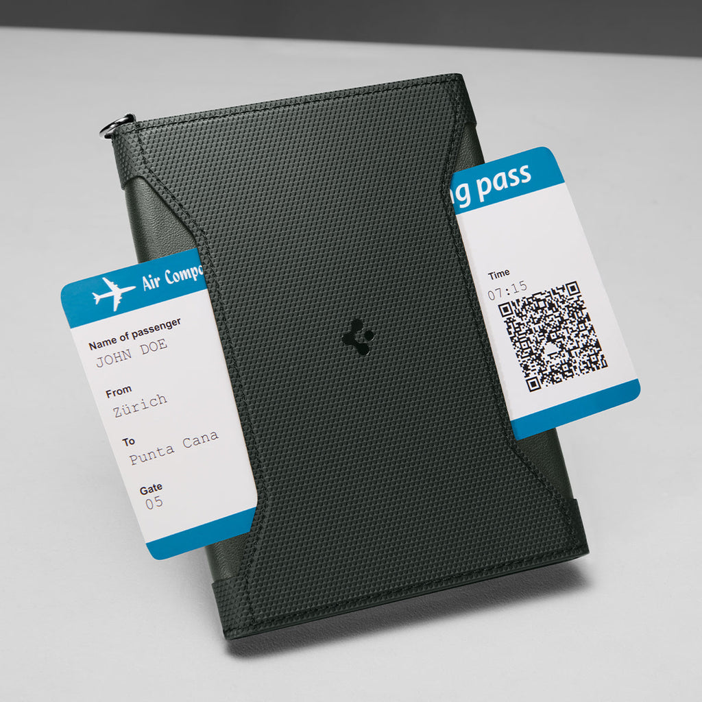 Spigen Passport Holder Case – RFID Blocking Travel Wallet with Card Slots & SIM Storage