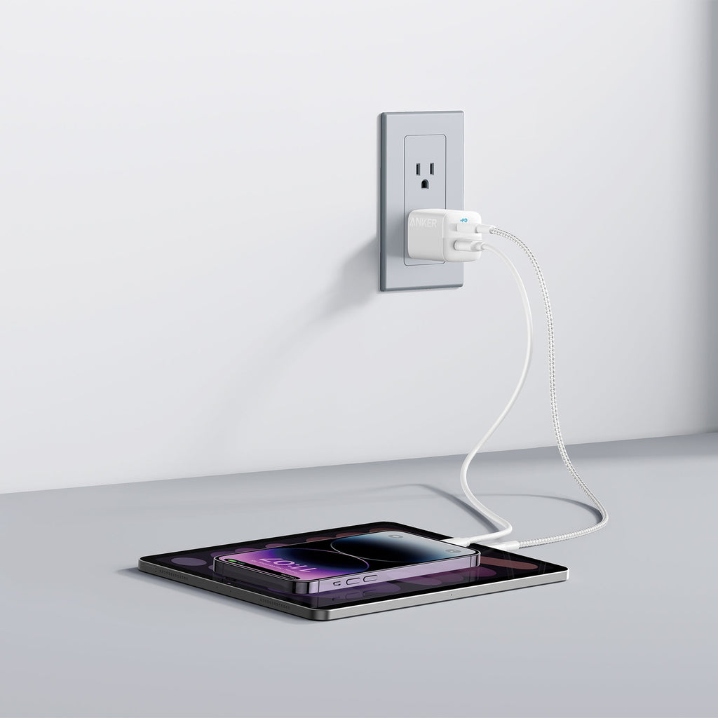 Anker Powerport 323 Dual Port 32W Wall Charger (USB-C And USB-A) - Black