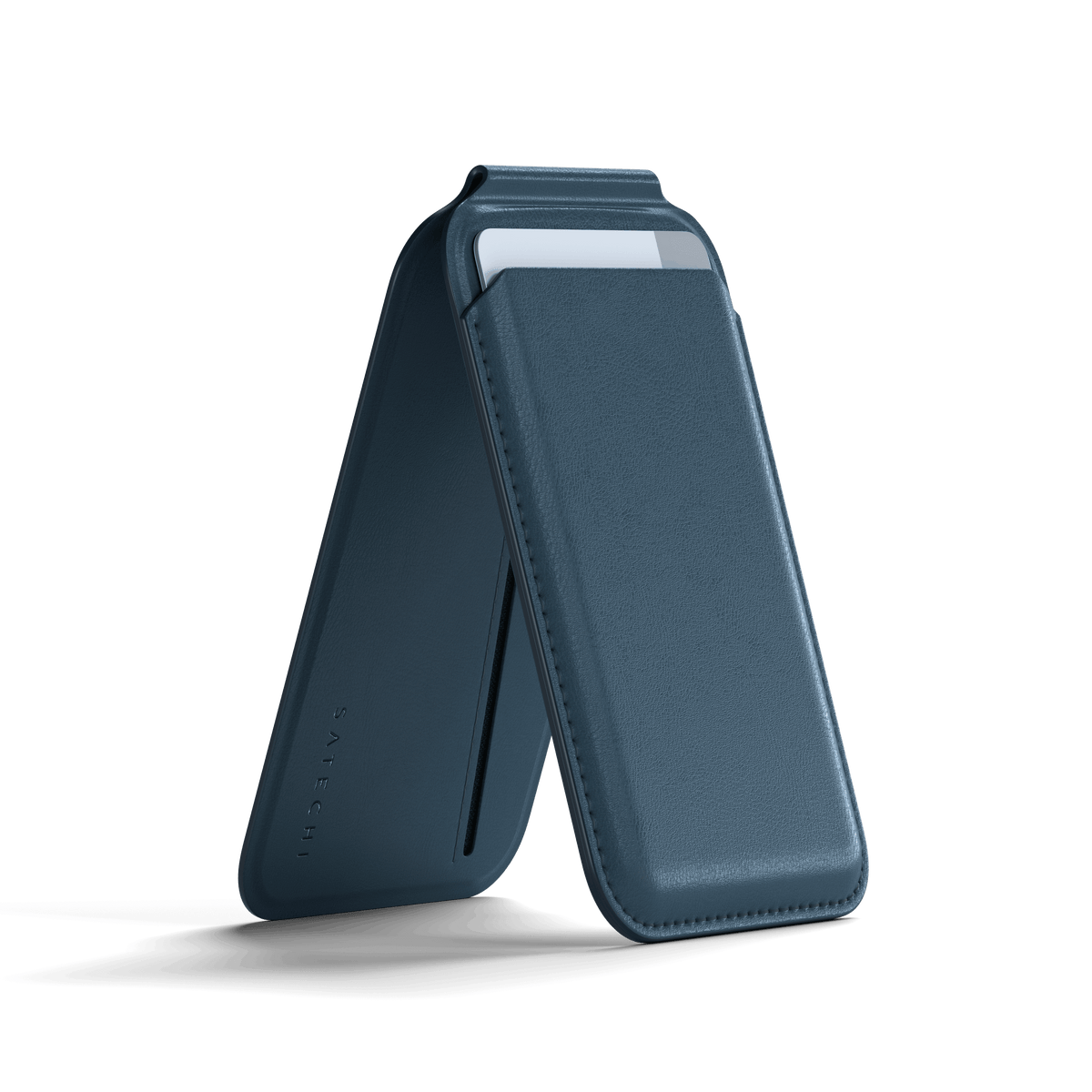 Vegan-Leather Magnetic Wallet Stand